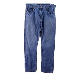 Polo Ralph Lauren Men's Straight Fit Blue Denim Jeans Size 36x34 Baggy Y2K